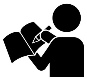 記録をつけている人のイラスト